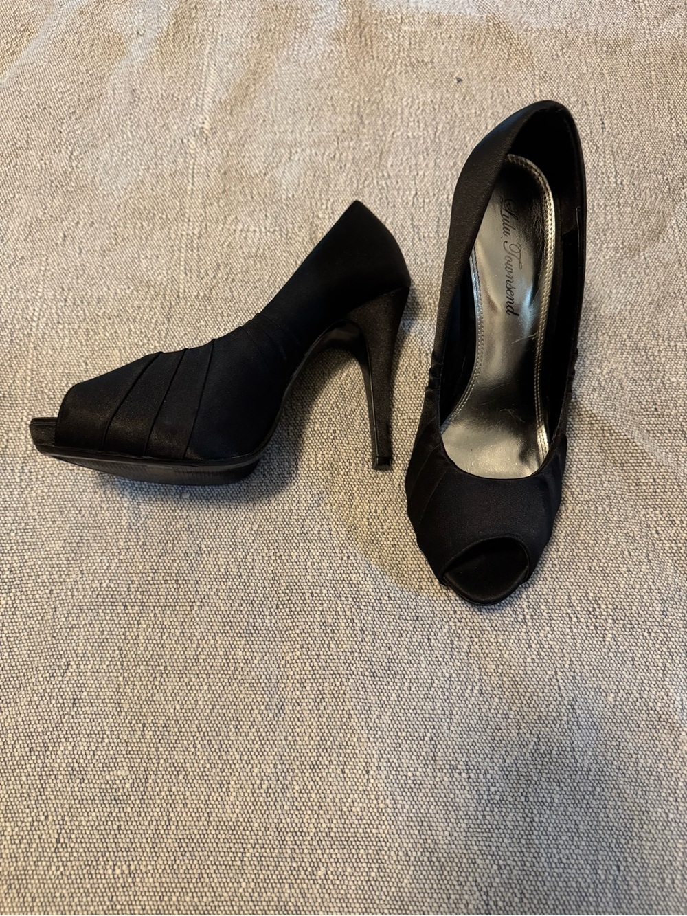 Satin Peep Toe Heels - Lulu Townsend Daffodil
